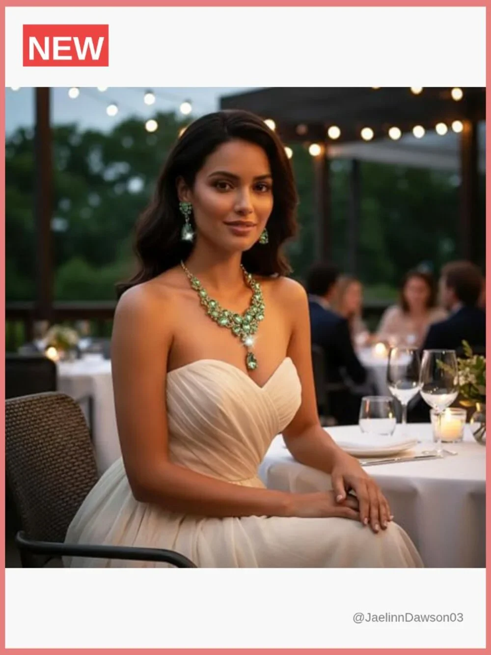 Teardrop Cluster Crystal Necklace Earring Set Bridal Wedding Jewelry